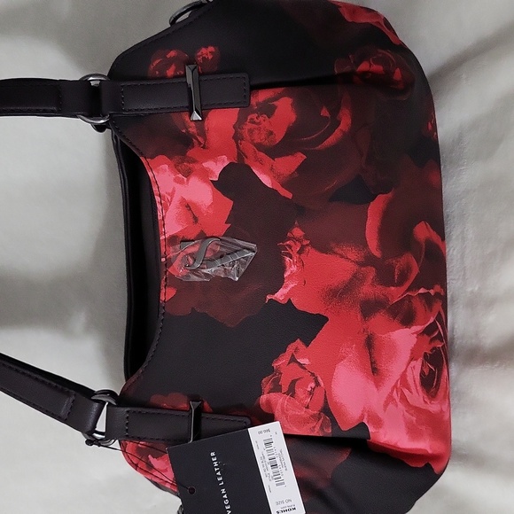 Simply Vera Wang Black and Red Floral Women's Bag - Picture 3 of 8